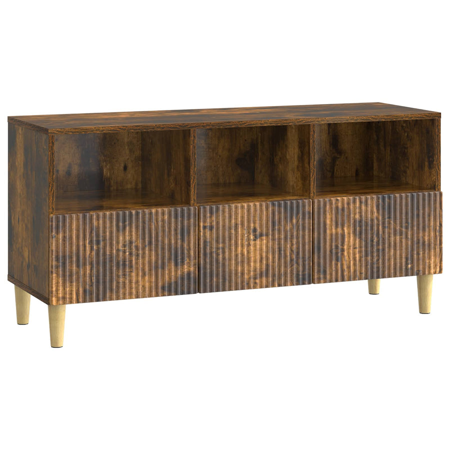 TV-kast met lade Gerookt eiken 102 x 34,5 x 50 cm Bewerkt hout