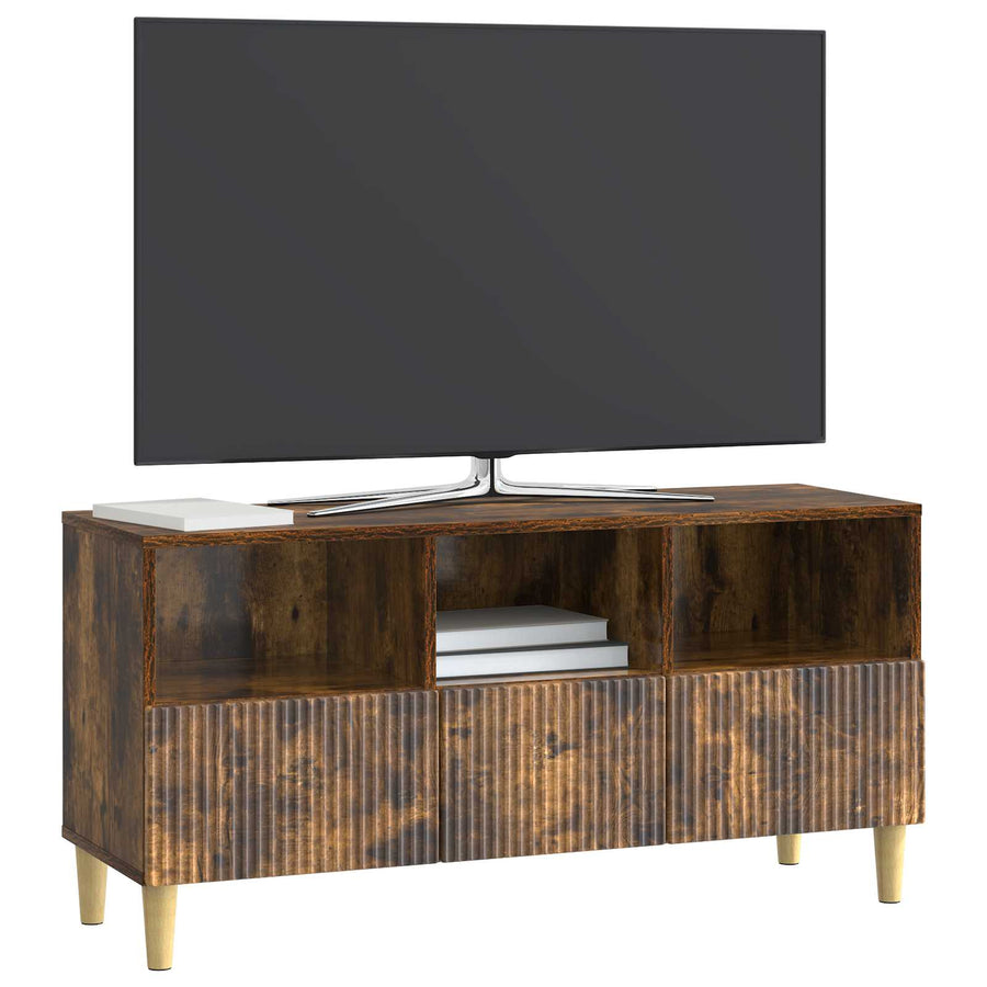 TV-kast met lade Gerookt eiken 102 x 34,5 x 50 cm Bewerkt hout