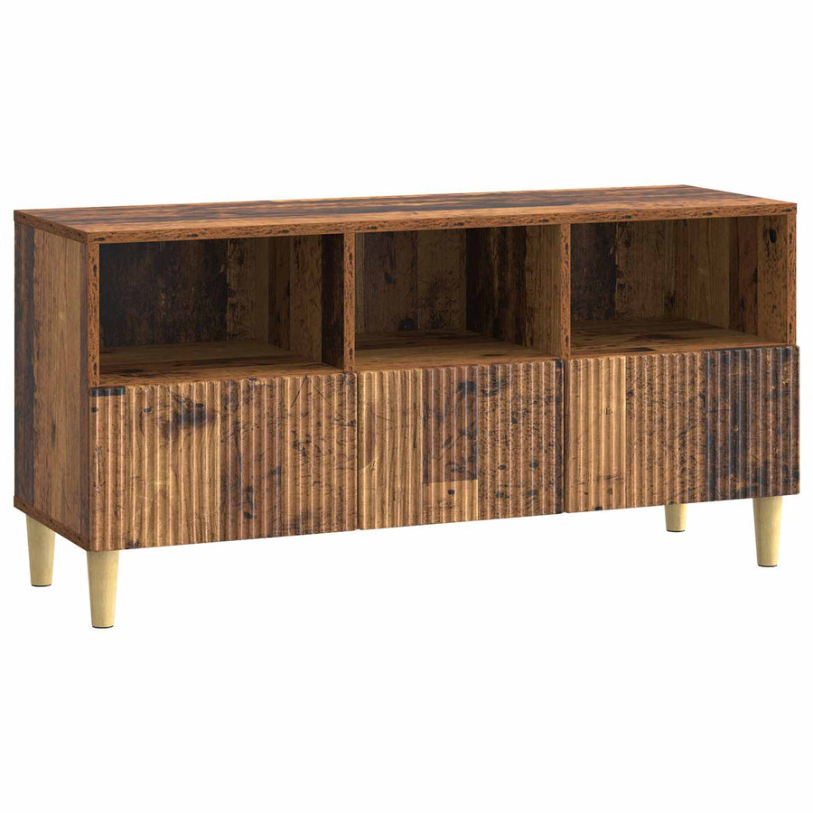 TV-kast met lade Oud hout 102 x 34,5 x 50 cm Bewerkt hout