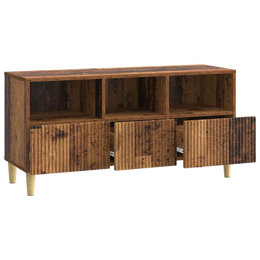 TV-kast met lade Oud hout 102 x 34,5 x 50 cm Bewerkt hout