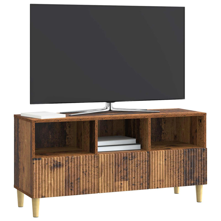 TV-kast met lade Oud hout 102 x 34,5 x 50 cm Bewerkt hout