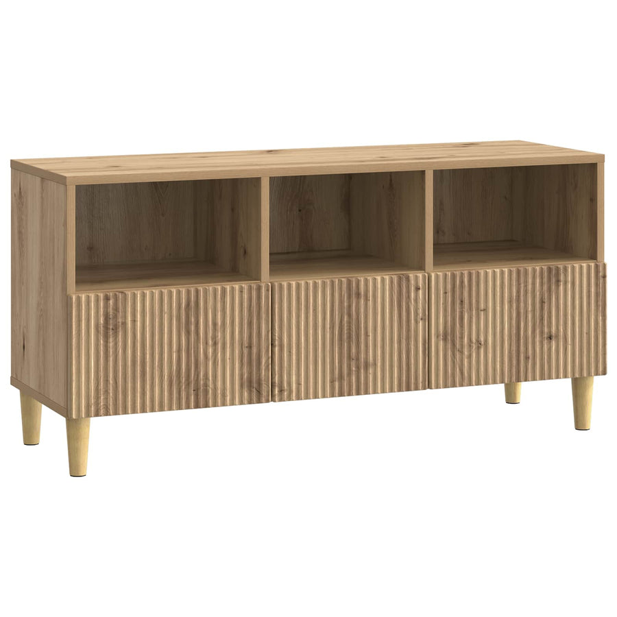 TV-kast Artisanaal eiken 102 x 34,5 x 50 cm Bewerkt hout