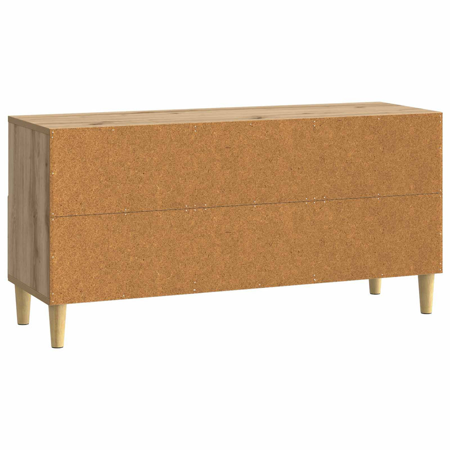 TV-kast Artisanaal eiken 102 x 34,5 x 50 cm Bewerkt hout