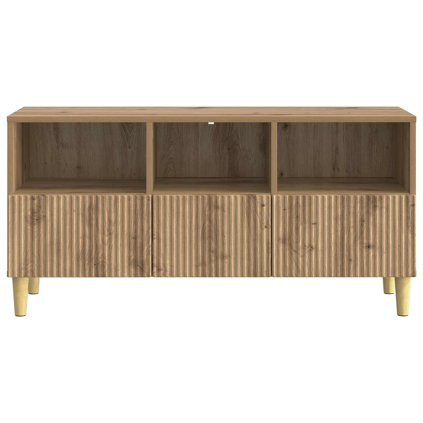 TV-kast Artisanaal eiken 102 x 34,5 x 50 cm Bewerkt hout