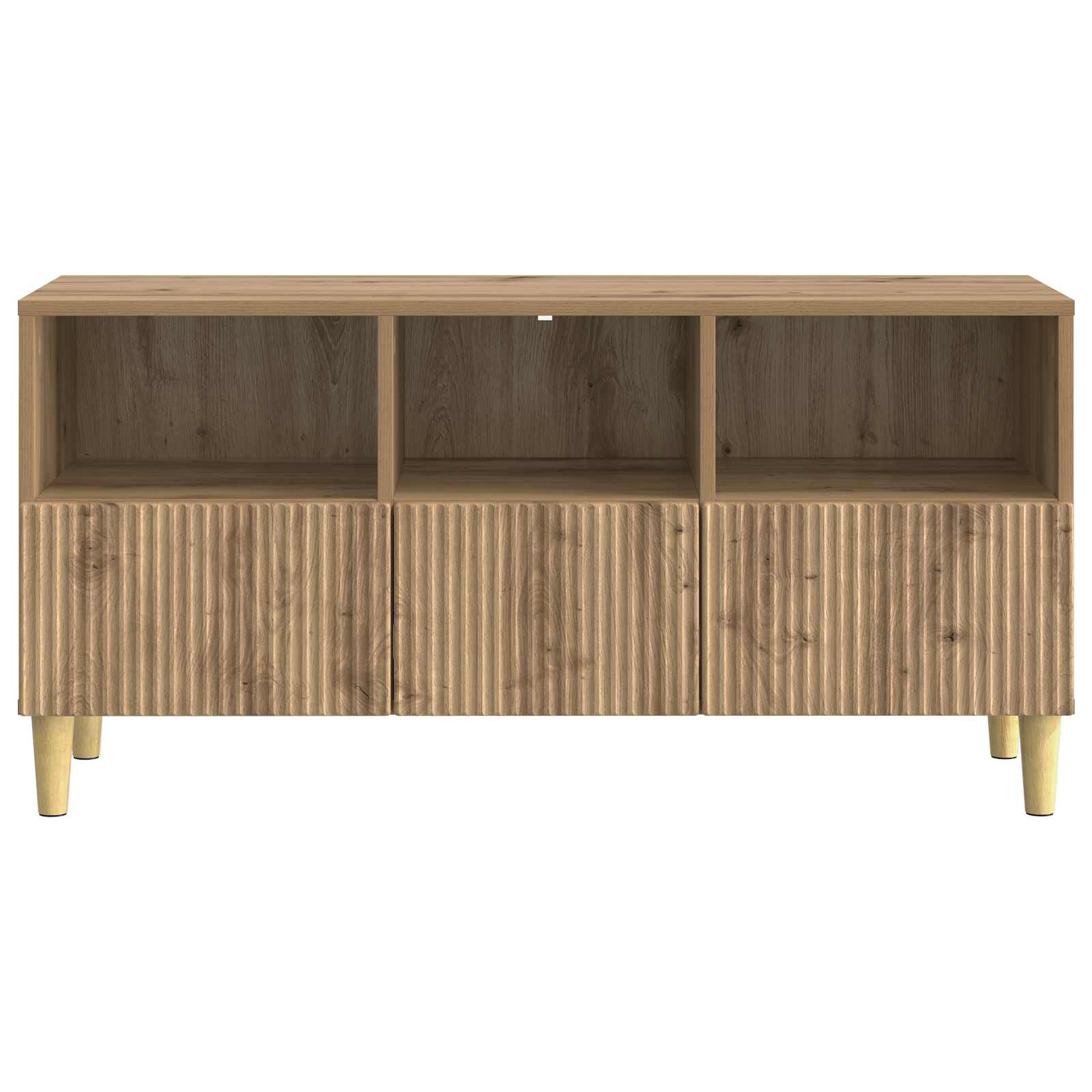 TV-kast Artisanaal eiken 102 x 34,5 x 50 cm Bewerkt hout