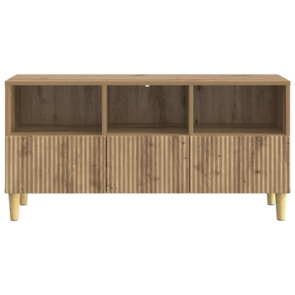 TV-kast Artisanaal eiken 102 x 34,5 x 50 cm Bewerkt hout