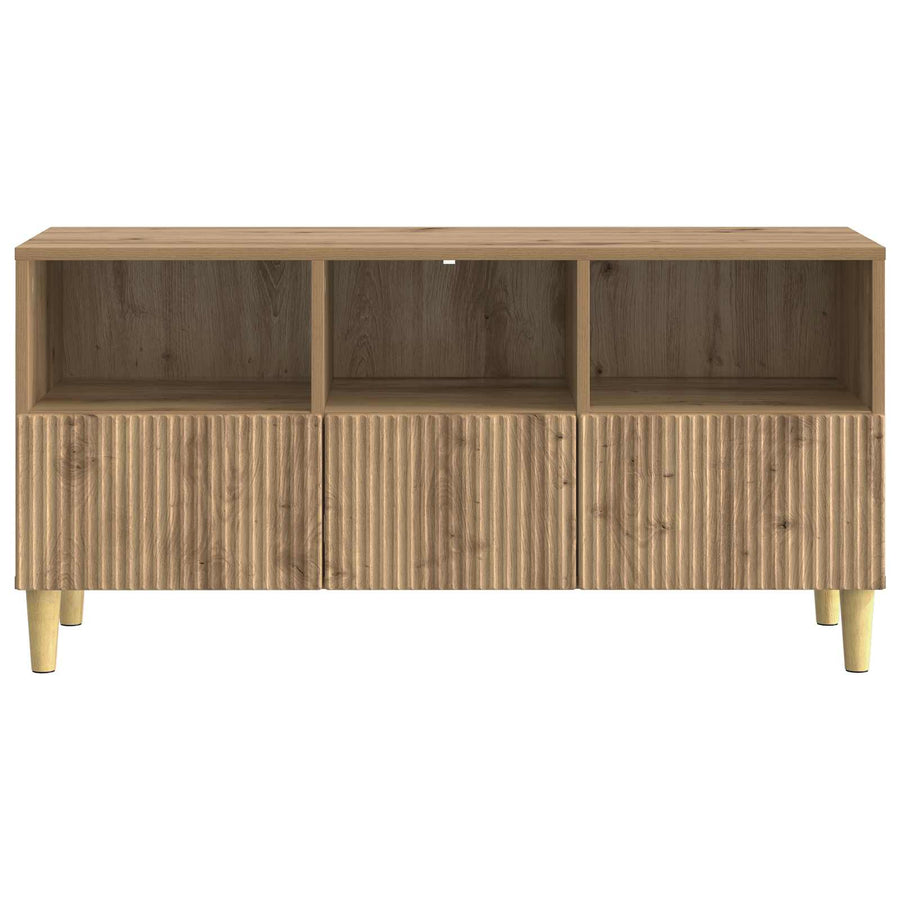 TV-kast Artisanaal eiken 102 x 34,5 x 50 cm Bewerkt hout