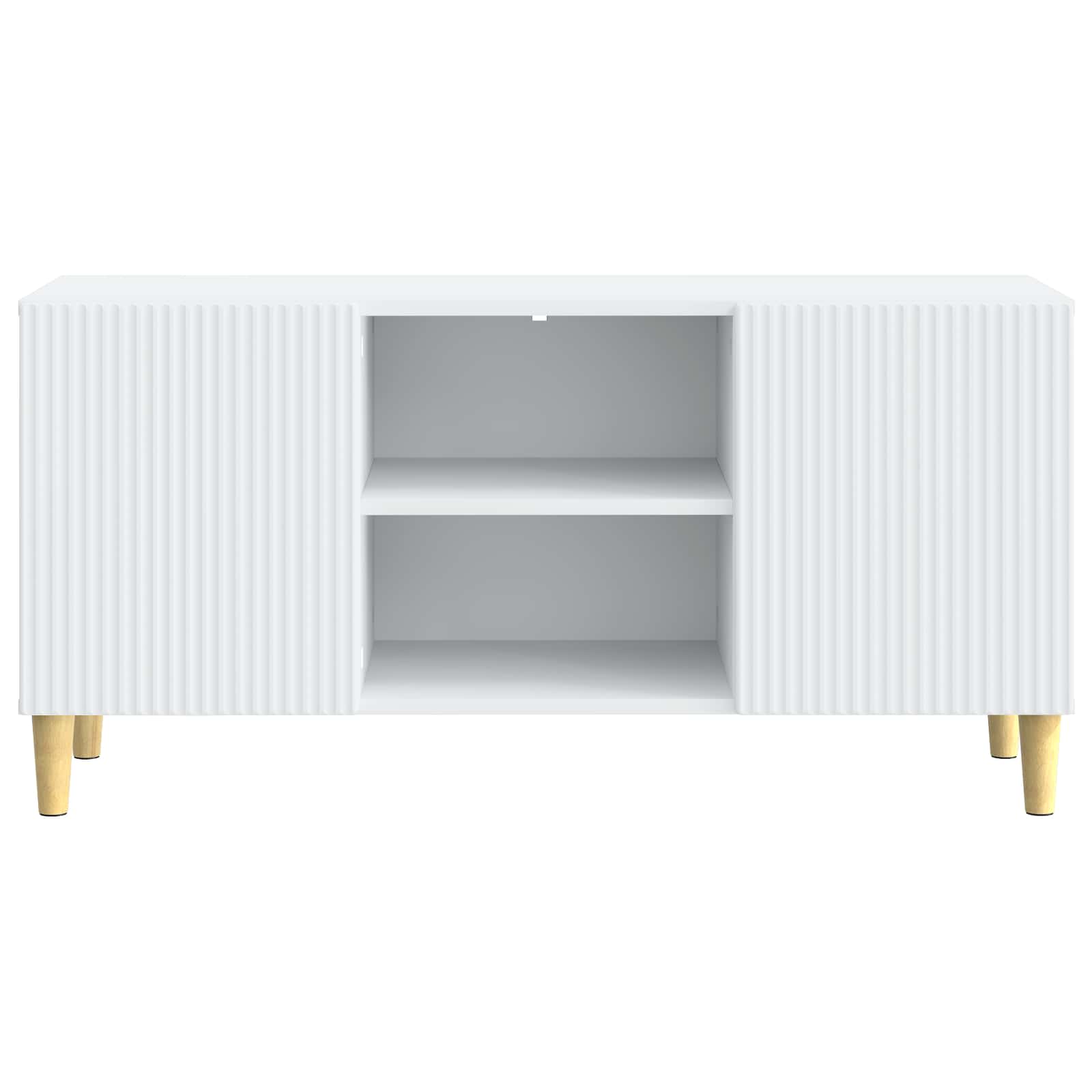 TV-kast Wit 102 x 34,5 x 50 cm Bewerkt hout