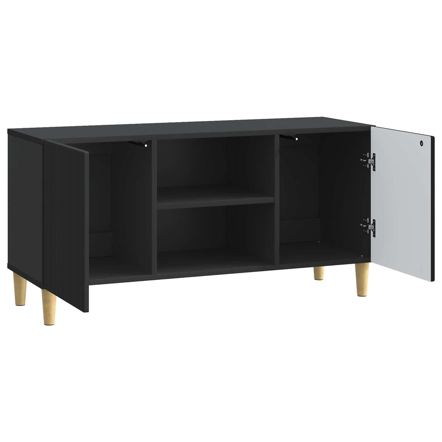 TV-kast Zwart 102 x 34,5 x 50 cm Bewerkt hout