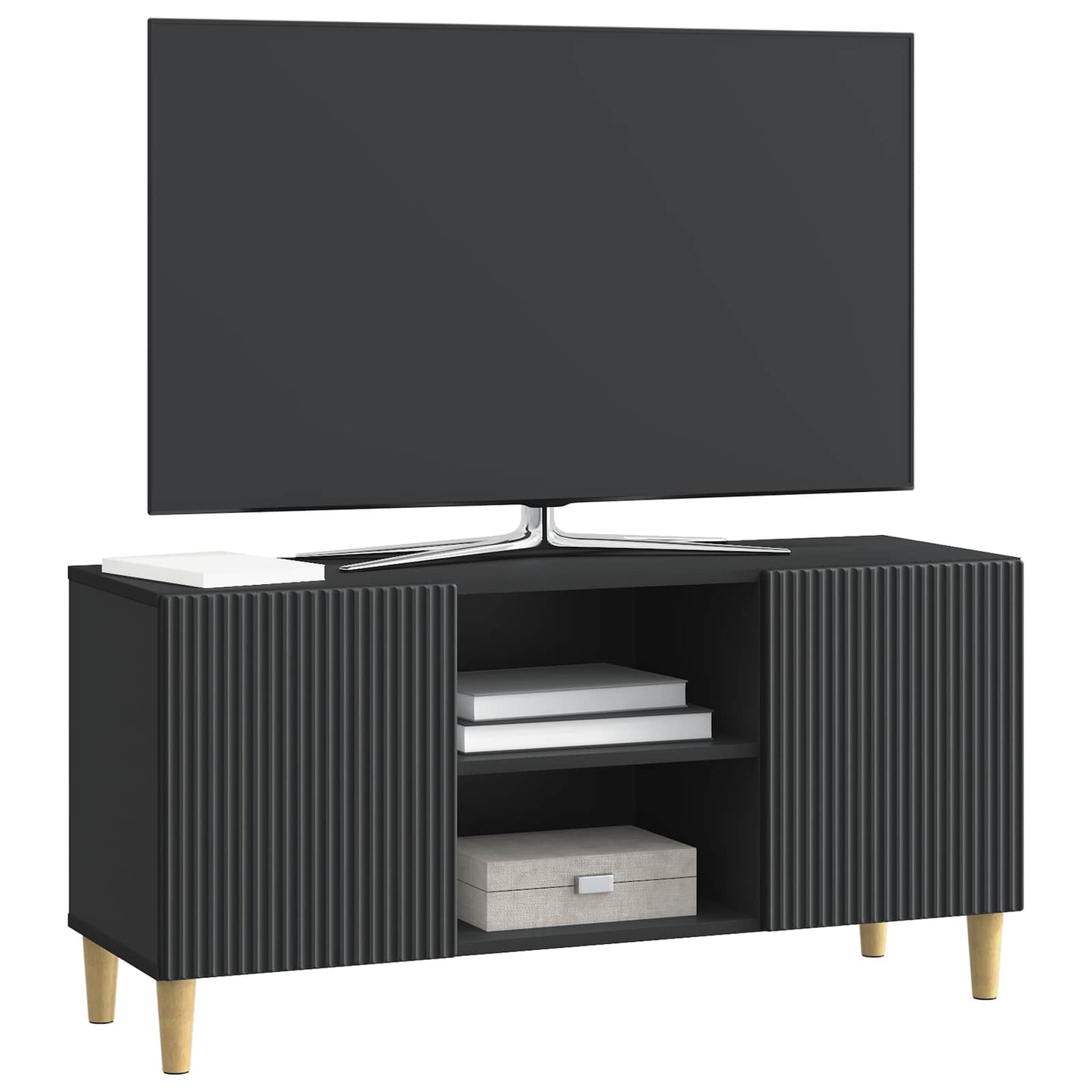 TV-kast Zwart 102 x 34,5 x 50 cm Bewerkt hout