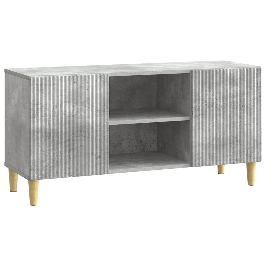 TV-kast Betongrijs 102 x 34,5 x 50 cm Bewerkt hout
