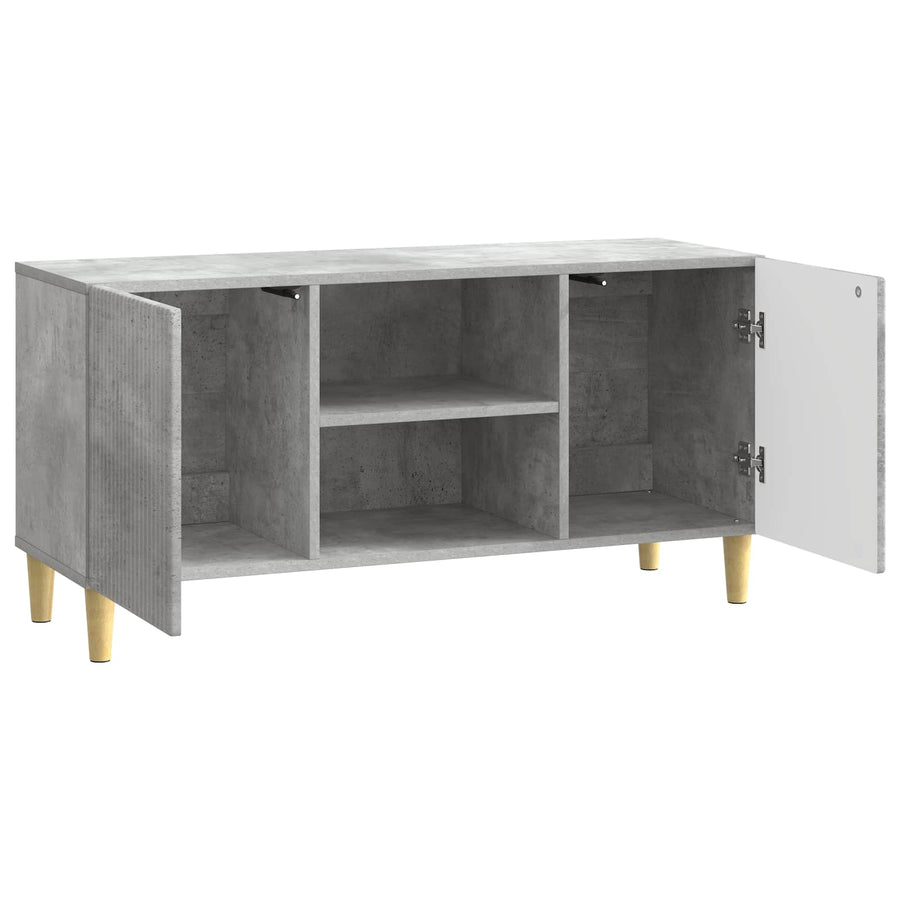 TV-kast Betongrijs 102 x 34,5 x 50 cm Bewerkt hout