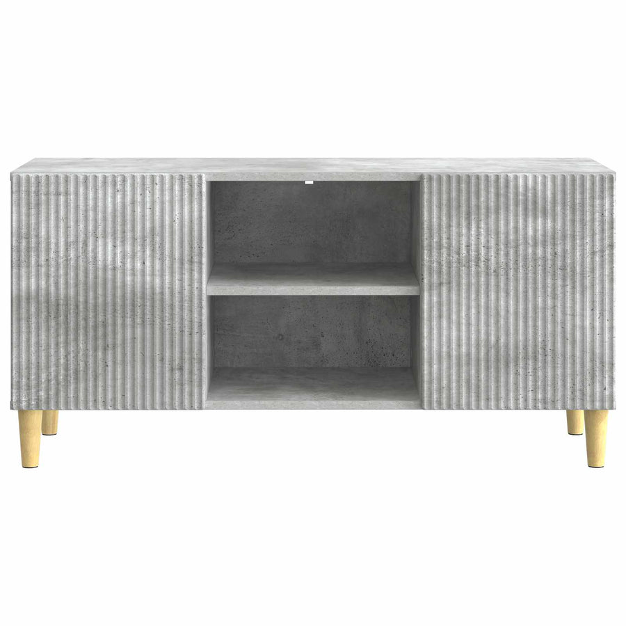 TV-kast Betongrijs 102 x 34,5 x 50 cm Bewerkt hout