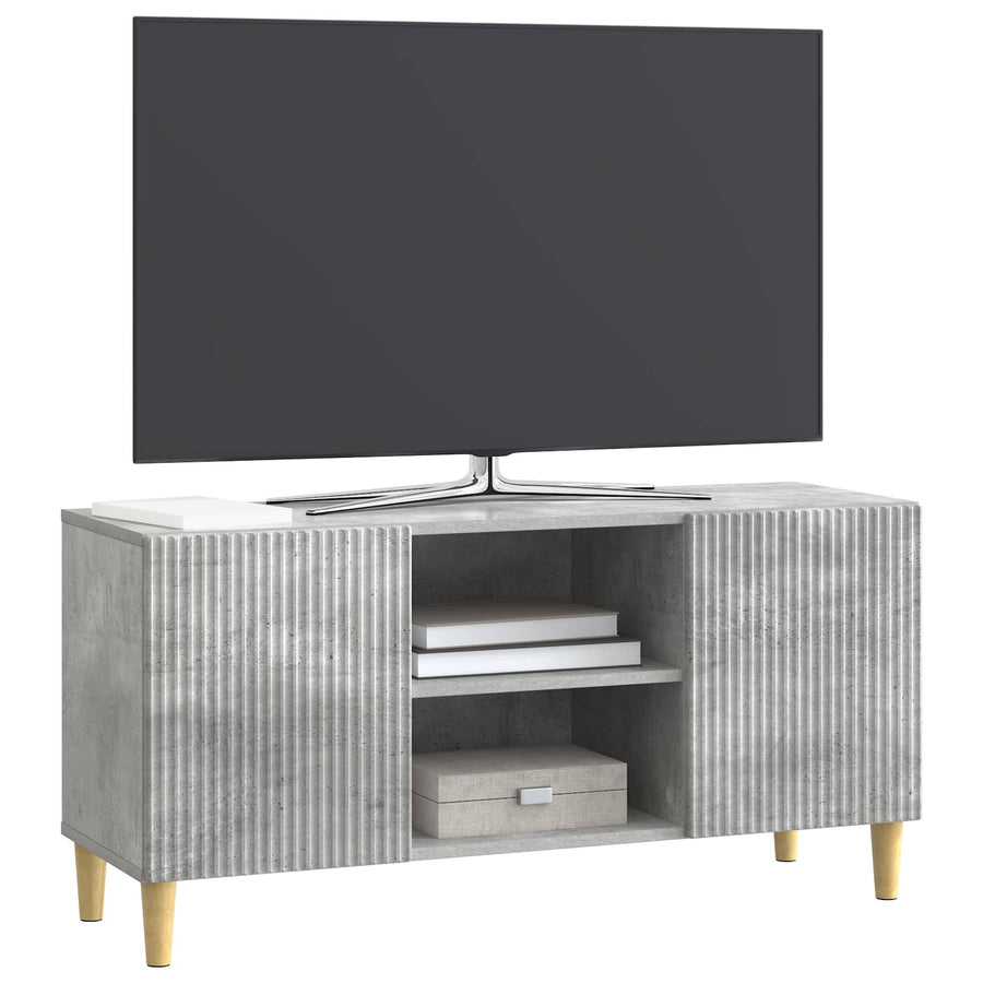 TV-kast Betongrijs 102 x 34,5 x 50 cm Bewerkt hout