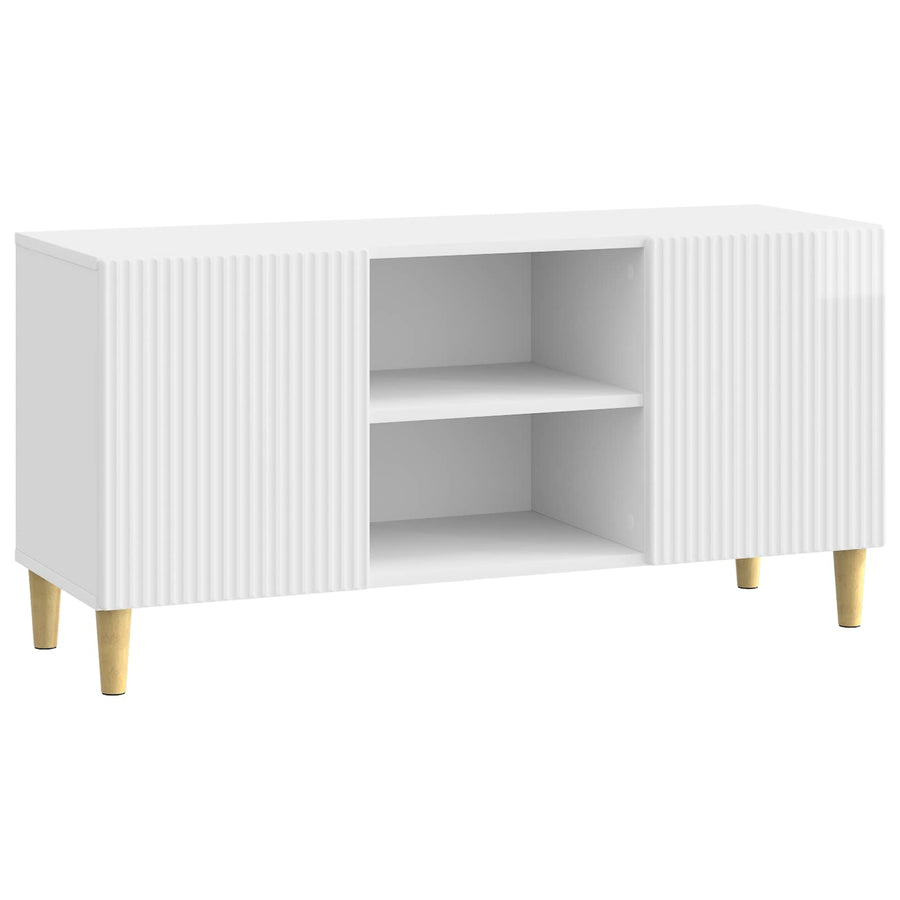 TV-kast Hoogglans Wit 102 x 34,5 x 50 cm Bewerkt hout