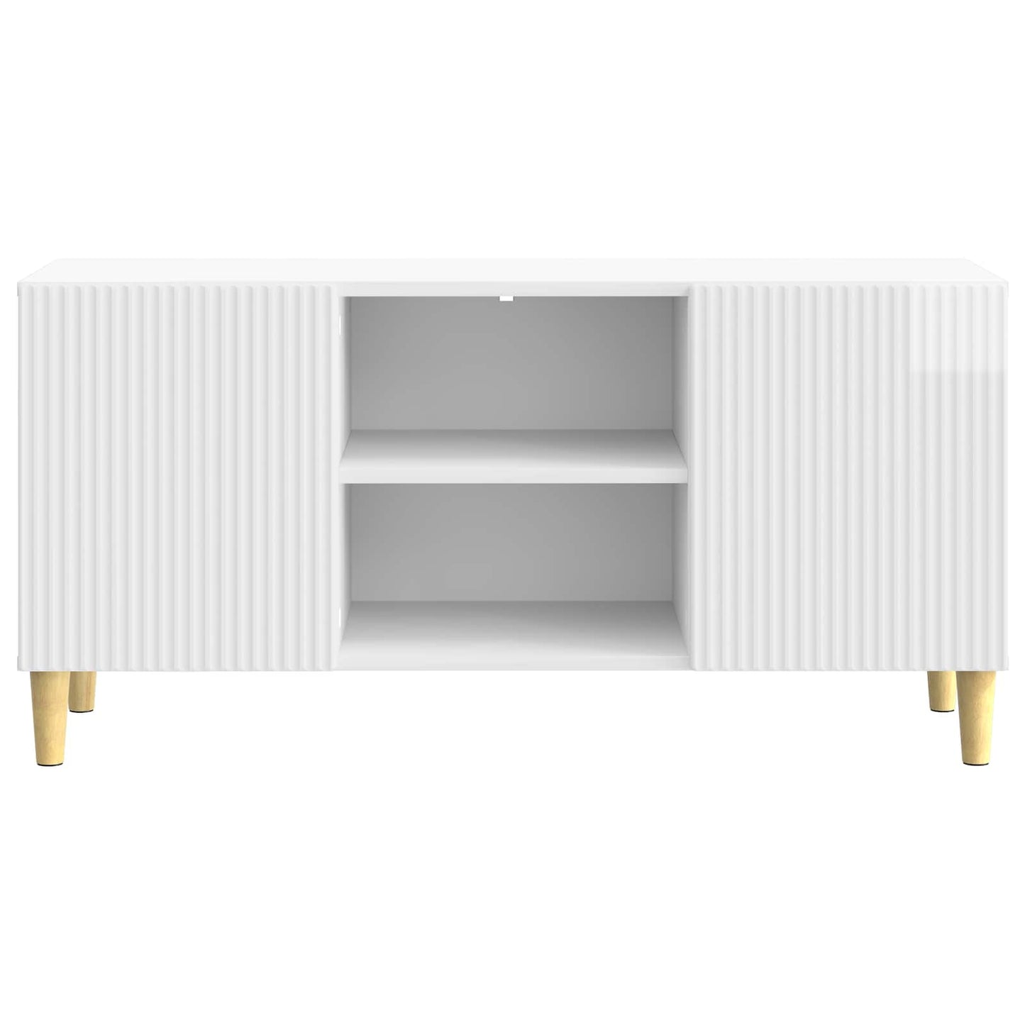 TV-kast Hoogglans Wit 102 x 34,5 x 50 cm Bewerkt hout