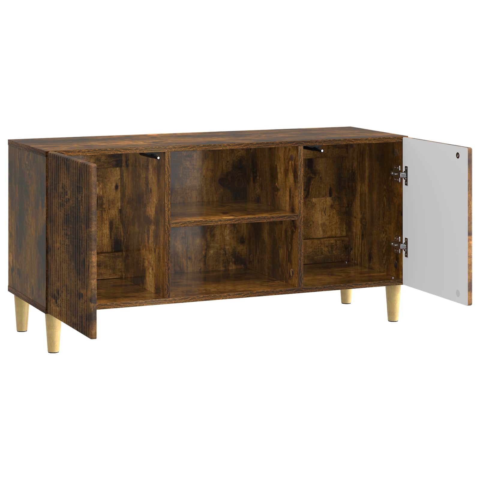 TV-kast Gerookt eiken 102 x 34,5 x 50 cm Bewerkt hout