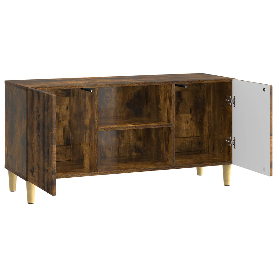 TV-kast Gerookt eiken 102 x 34,5 x 50 cm Bewerkt hout