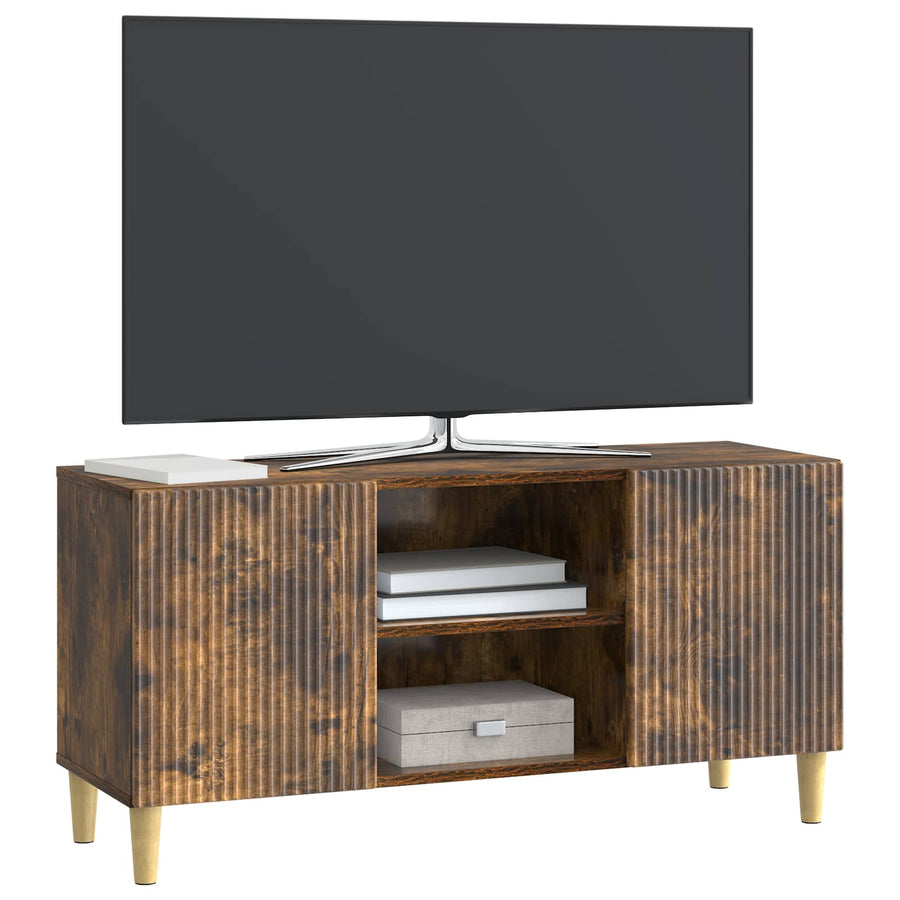 TV-kast Gerookt eiken 102 x 34,5 x 50 cm Bewerkt hout