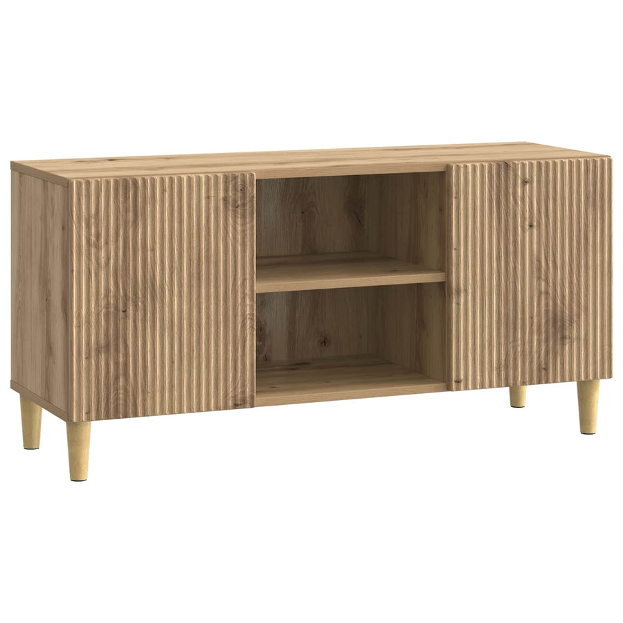 TV-kast Artisanaal eiken 102 x 34,5 x 50 cm Bewerkt hout