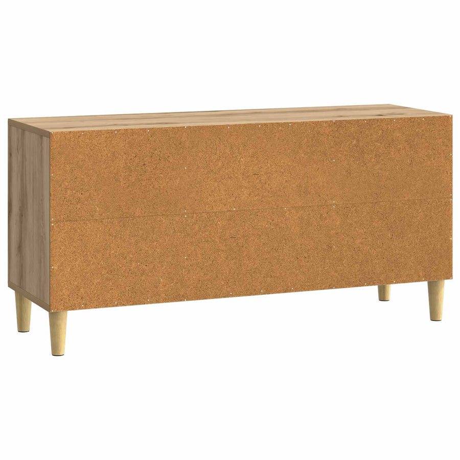 TV-kast Artisanaal eiken 102 x 34,5 x 50 cm Bewerkt hout