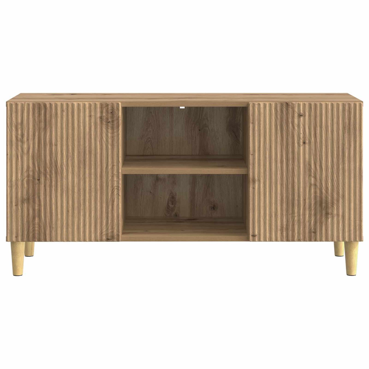 TV-kast Artisanaal eiken 102 x 34,5 x 50 cm Bewerkt hout