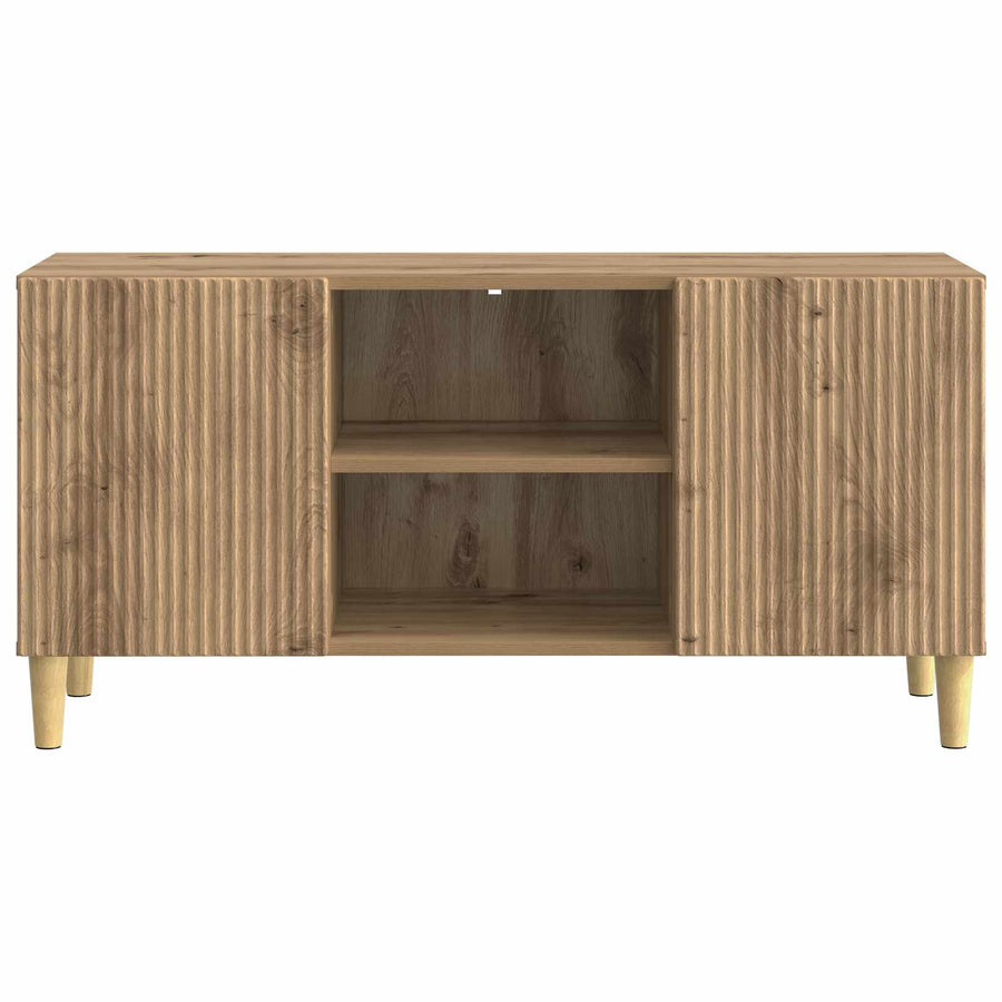 TV-kast Artisanaal eiken 102 x 34,5 x 50 cm Bewerkt hout