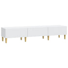 Tv-kast 147x34,5x30 cm wit bewerkt hout