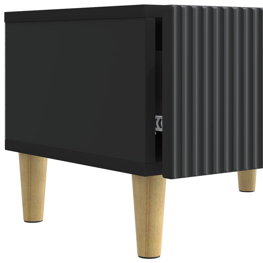 TV-kast met lade Zwart 147 x 34,5 x 30 cm Bewerkt hout