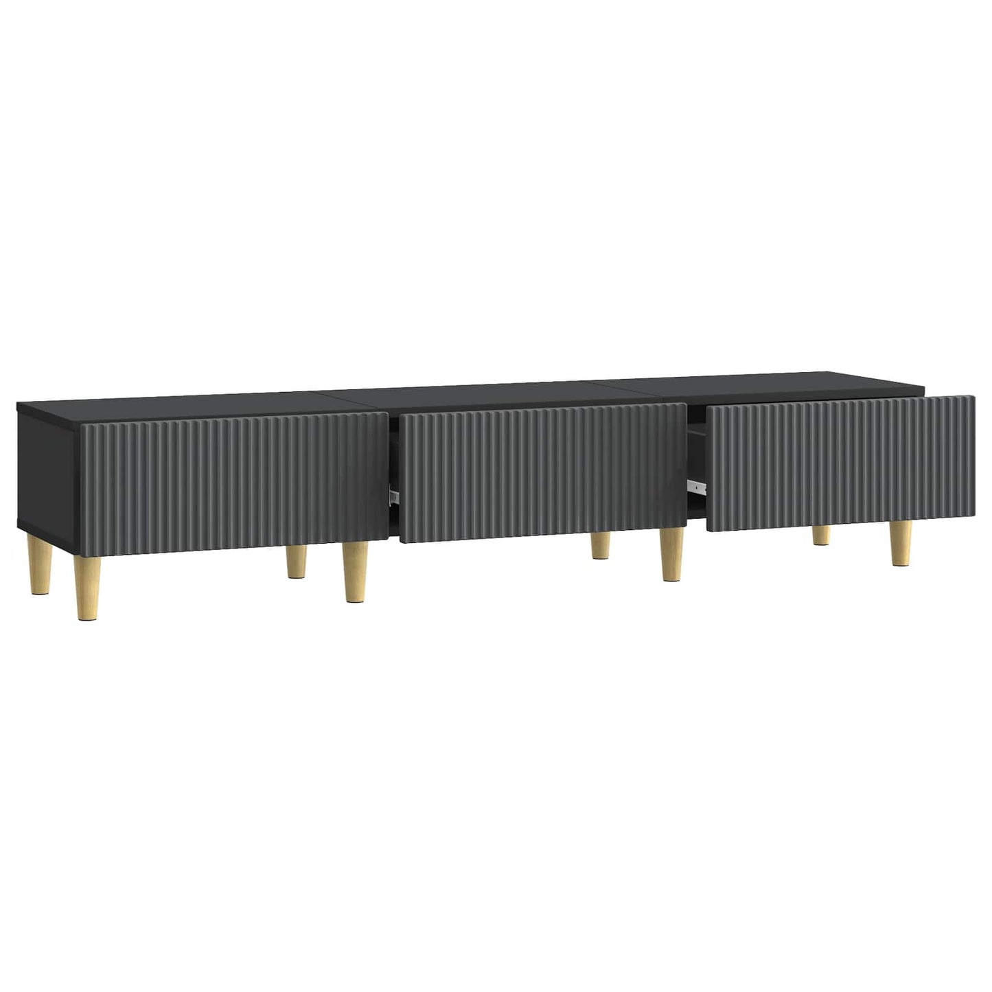 TV-kast met lade Zwart 147 x 34,5 x 30 cm Bewerkt hout