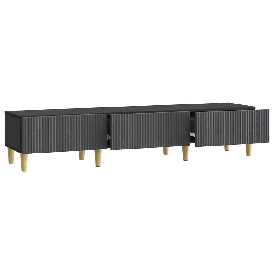 TV-kast met lade Zwart 147 x 34,5 x 30 cm Bewerkt hout