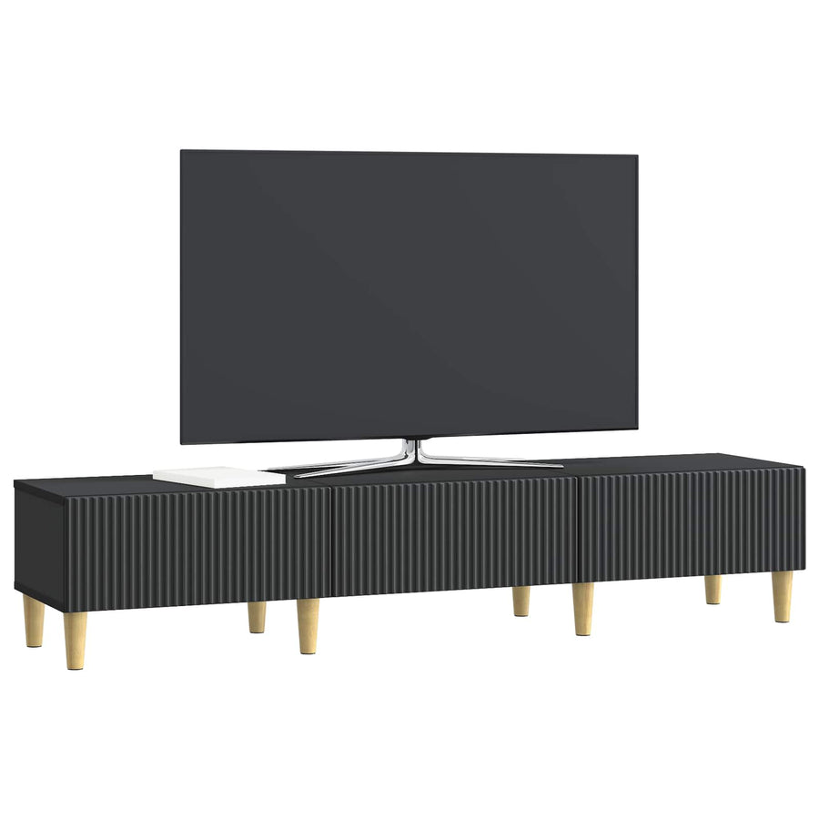 TV-kast met lade Zwart 147 x 34,5 x 30 cm Bewerkt hout