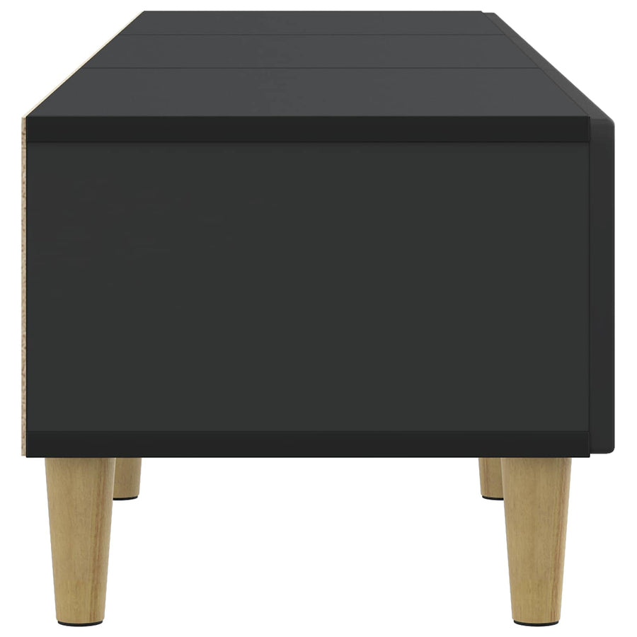 TV-kast met lade Zwart 147 x 34,5 x 30 cm Bewerkt hout