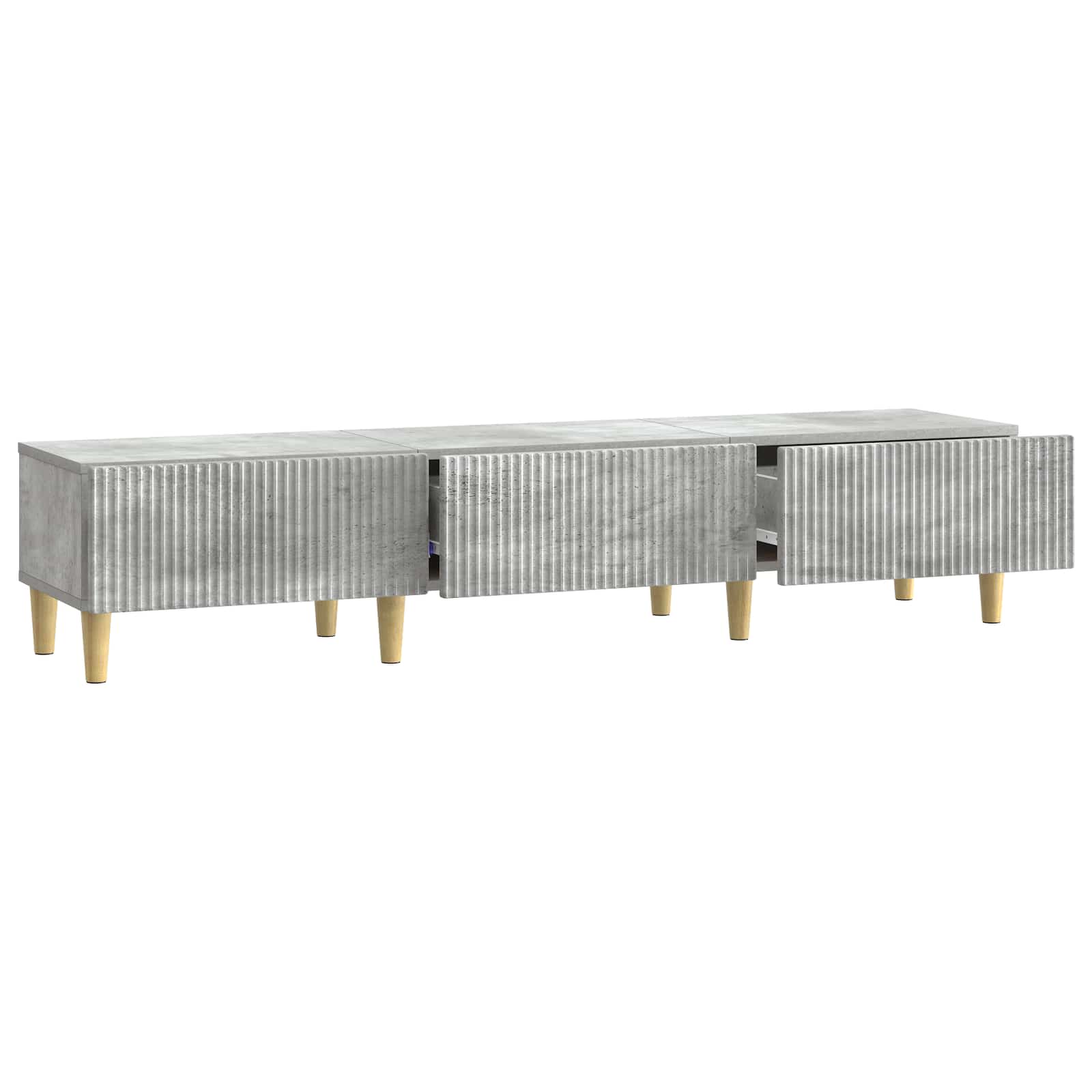 TV-kast met lade Betongrijs 147 x 34,5 x 30 cm Bewerkt hout