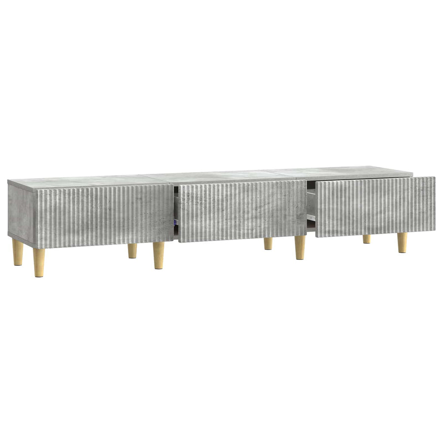 TV-kast met lade Betongrijs 147 x 34,5 x 30 cm Bewerkt hout
