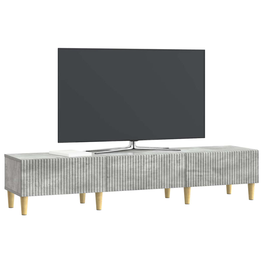 TV-kast met lade Betongrijs 147 x 34,5 x 30 cm Bewerkt hout