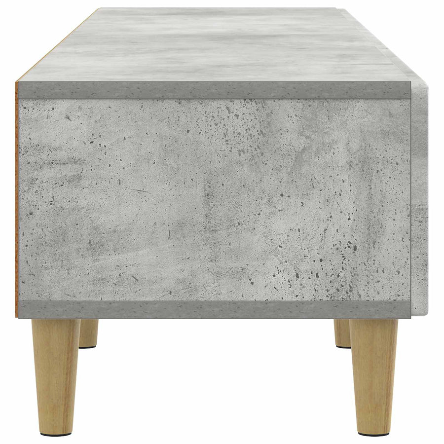 TV-kast met lade Betongrijs 147 x 34,5 x 30 cm Bewerkt hout