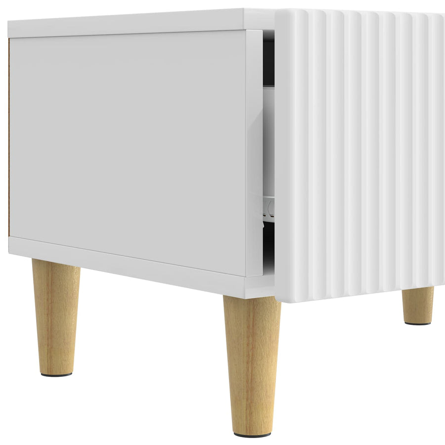 TV-kast met lade Hoogglans Wit 147 x 34,5 x 30 cm Bewerkt hout