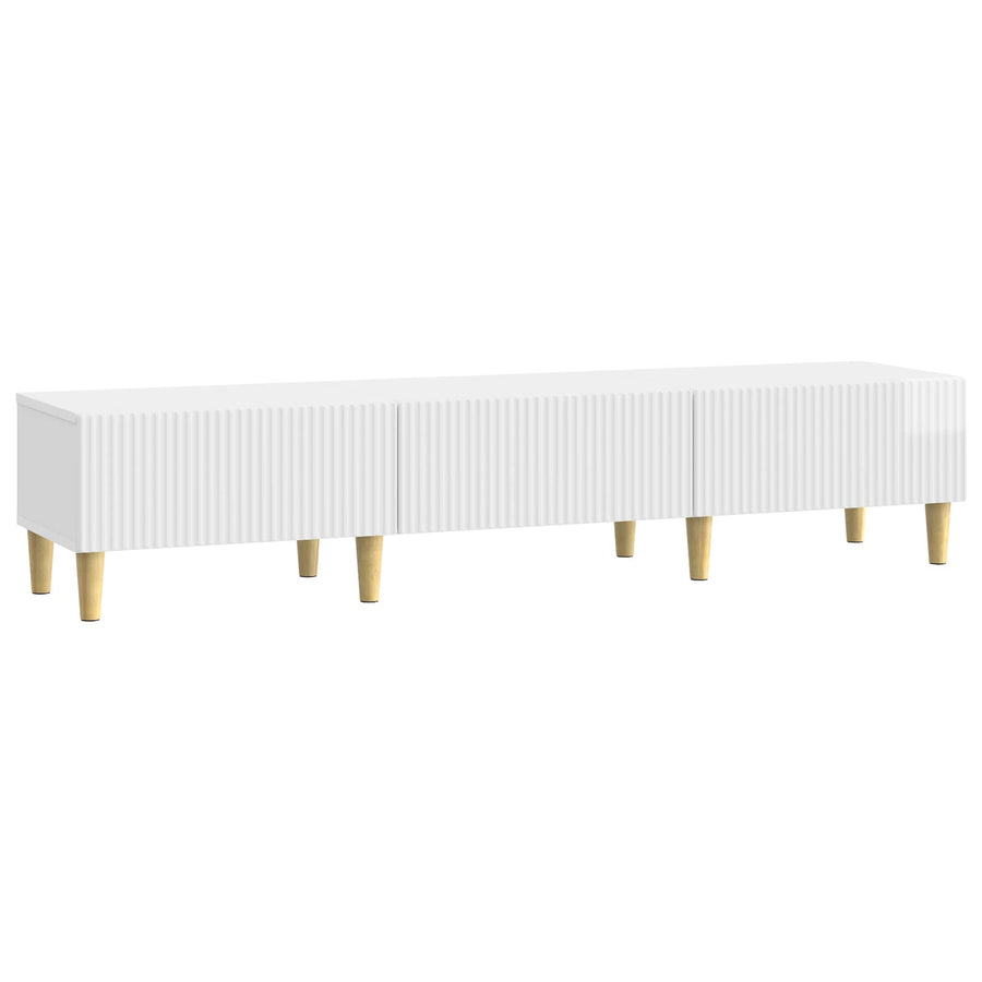 TV-kast met lade Hoogglans Wit 147 x 34,5 x 30 cm Bewerkt hout