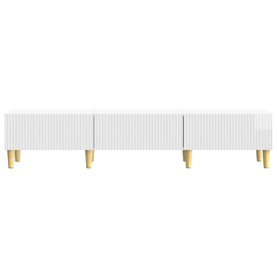 TV-kast met lade Hoogglans Wit 147 x 34,5 x 30 cm Bewerkt hout
