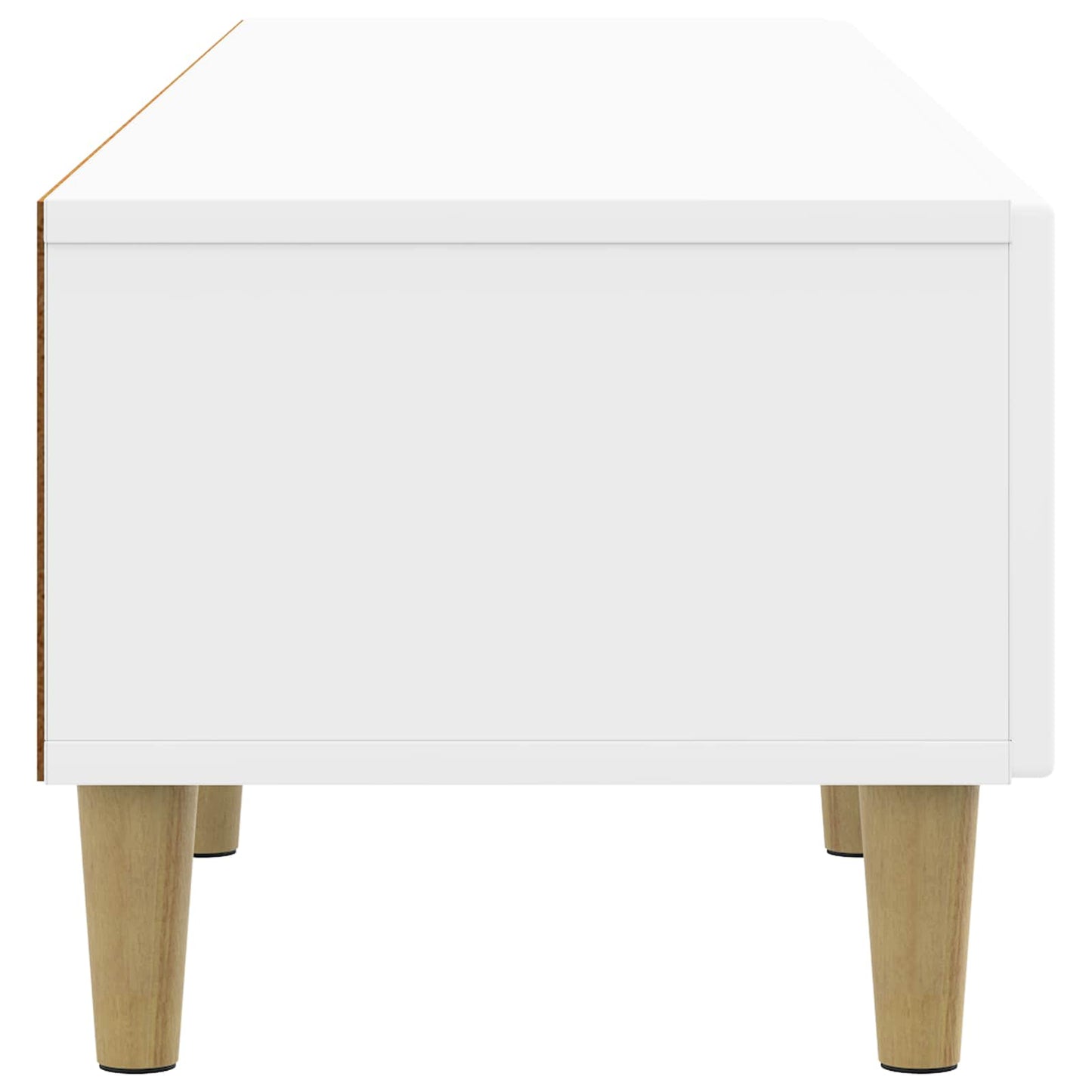 TV-kast met lade Hoogglans Wit 147 x 34,5 x 30 cm Bewerkt hout
