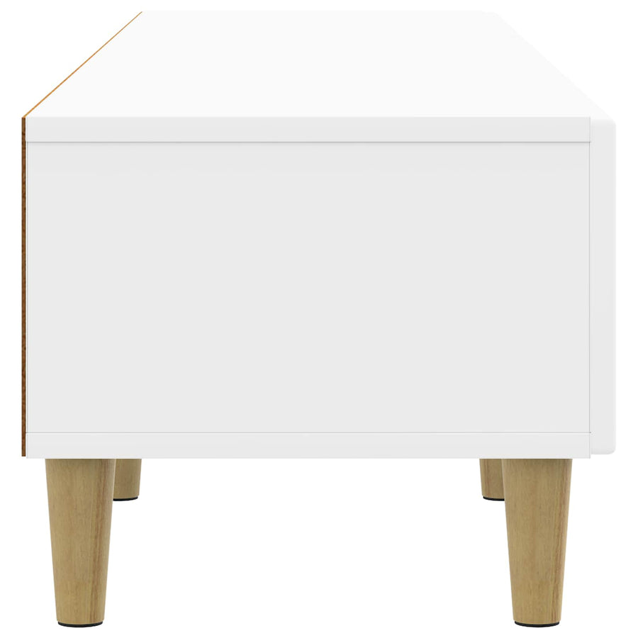 TV-kast met lade Hoogglans Wit 147 x 34,5 x 30 cm Bewerkt hout