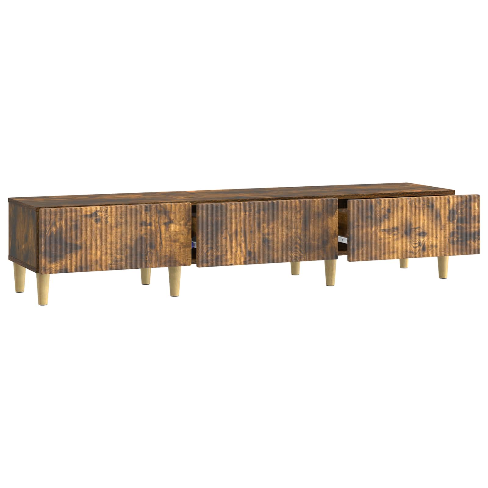 TV-kast met lade Gerookt eiken 147 x 34,5 x 30 cm Bewerkt hout