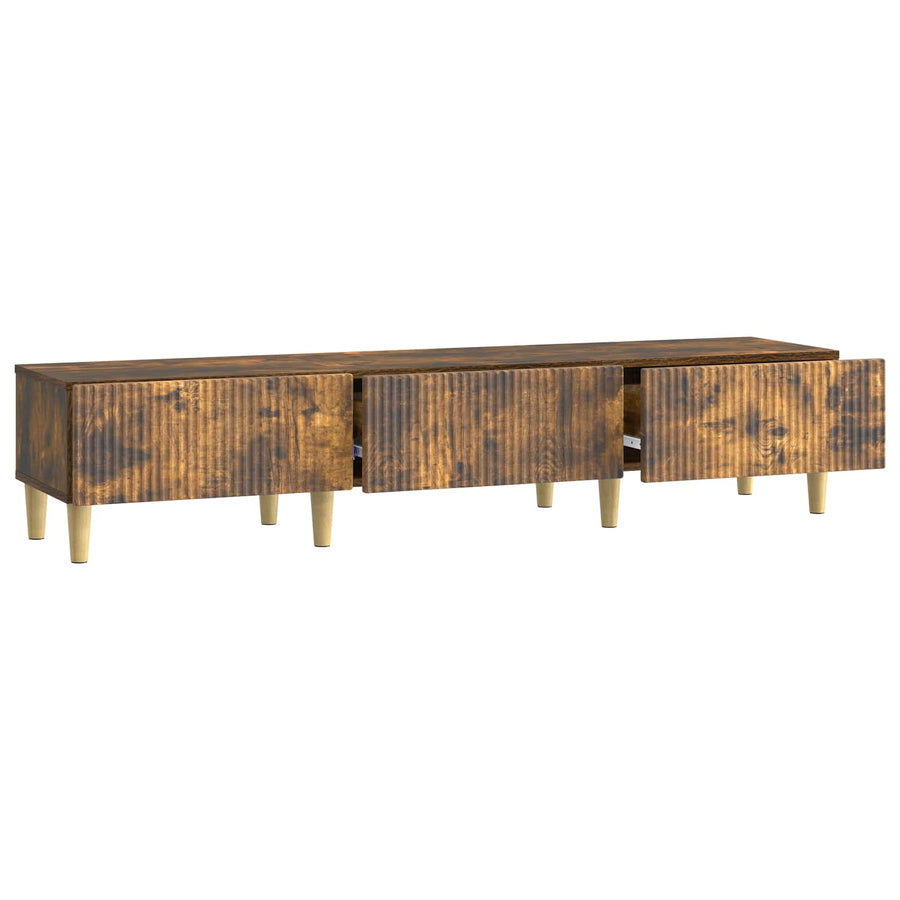 TV-kast met lade Gerookt eiken 147 x 34,5 x 30 cm Bewerkt hout