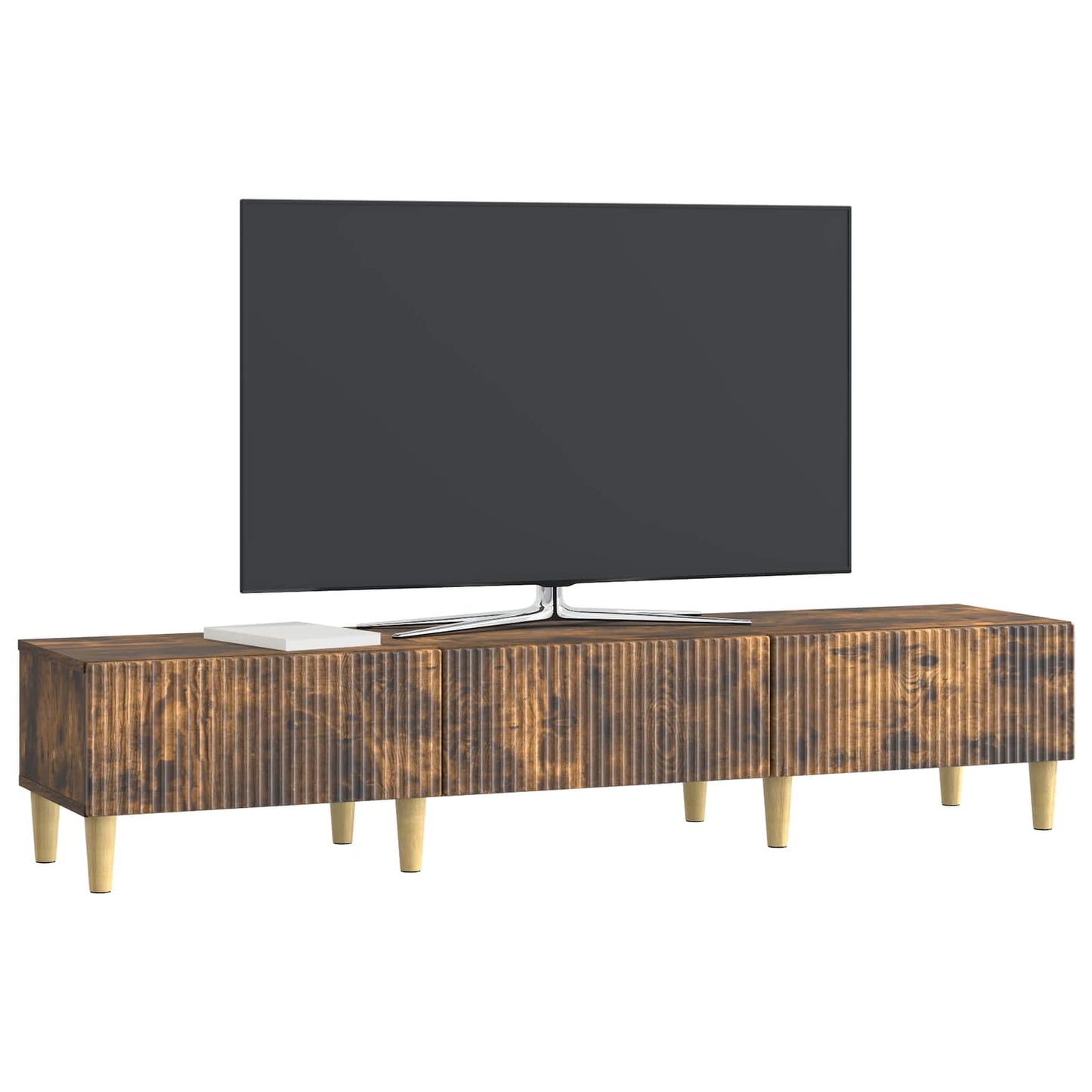TV-kast met lade Gerookt eiken 147 x 34,5 x 30 cm Bewerkt hout