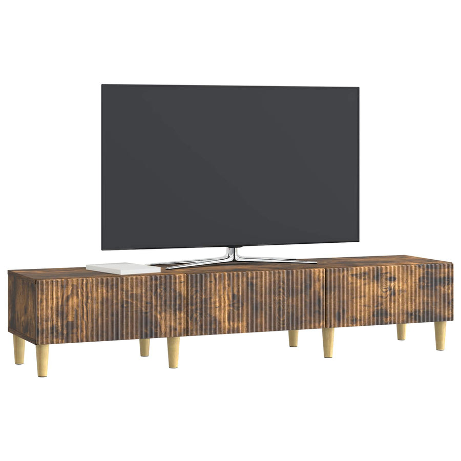 TV-kast met lade Gerookt eiken 147 x 34,5 x 30 cm Bewerkt hout