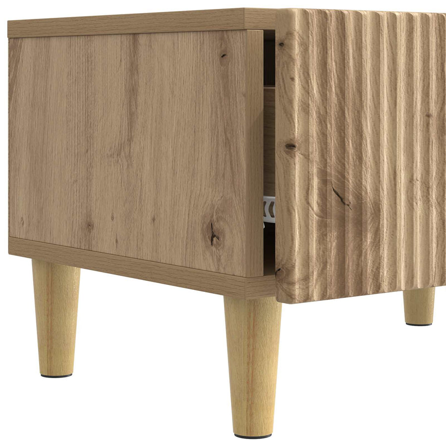 TV-kast Artisanaal eiken 147 x 34,5 x 30 cm Bewerkt hout
