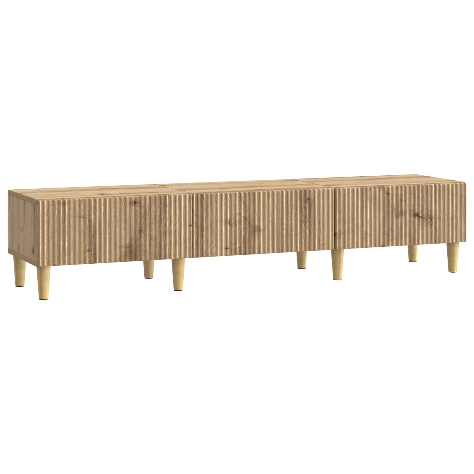 TV-kast Artisanaal eiken 147 x 34,5 x 30 cm Bewerkt hout