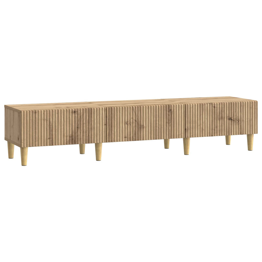 TV-kast Artisanaal eiken 147 x 34,5 x 30 cm Bewerkt hout