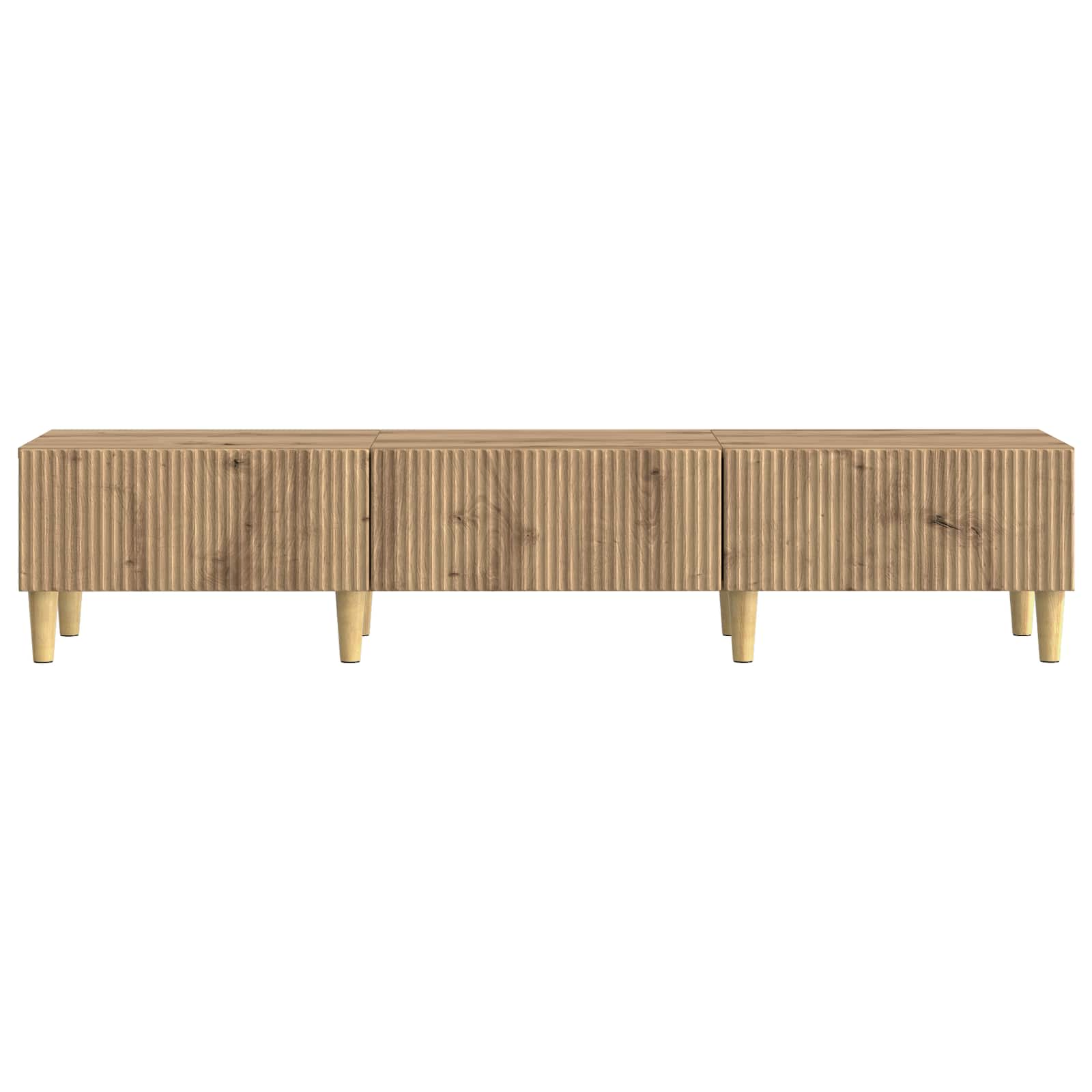 TV-kast Artisanaal eiken 147 x 34,5 x 30 cm Bewerkt hout